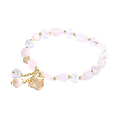 Low-key luxury Sachet Natural Rose Quartz Beads Bracelet -S193G